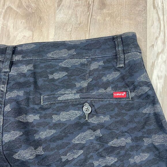 Levi's XX Chino Men's Blue Fish Print Pants Slim Fit Stretch 36x31* Tapered Leg - Picture 11 of 11